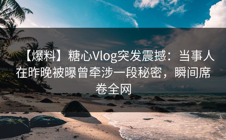 【爆料】糖心Vlog突发震撼：当事人在昨晚被曝曾牵涉一段秘密，瞬间席卷全网  第1张