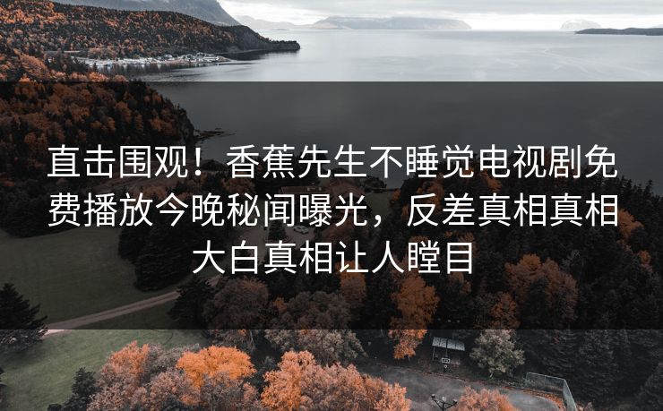 直击围观！香蕉先生不睡觉电视剧免费播放今晚秘闻曝光，反差真相真相大白真相让人瞠目