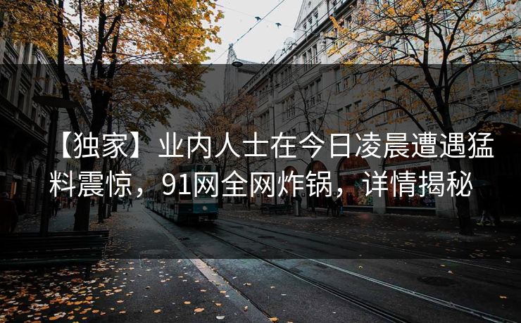 【独家】业内人士在今日凌晨遭遇猛料震惊，91网全网炸锅，详情揭秘  第1张